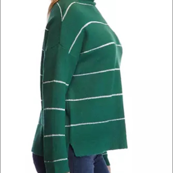 Kim Rogers Green & Silver striped sweater. - Picture 4 of 4